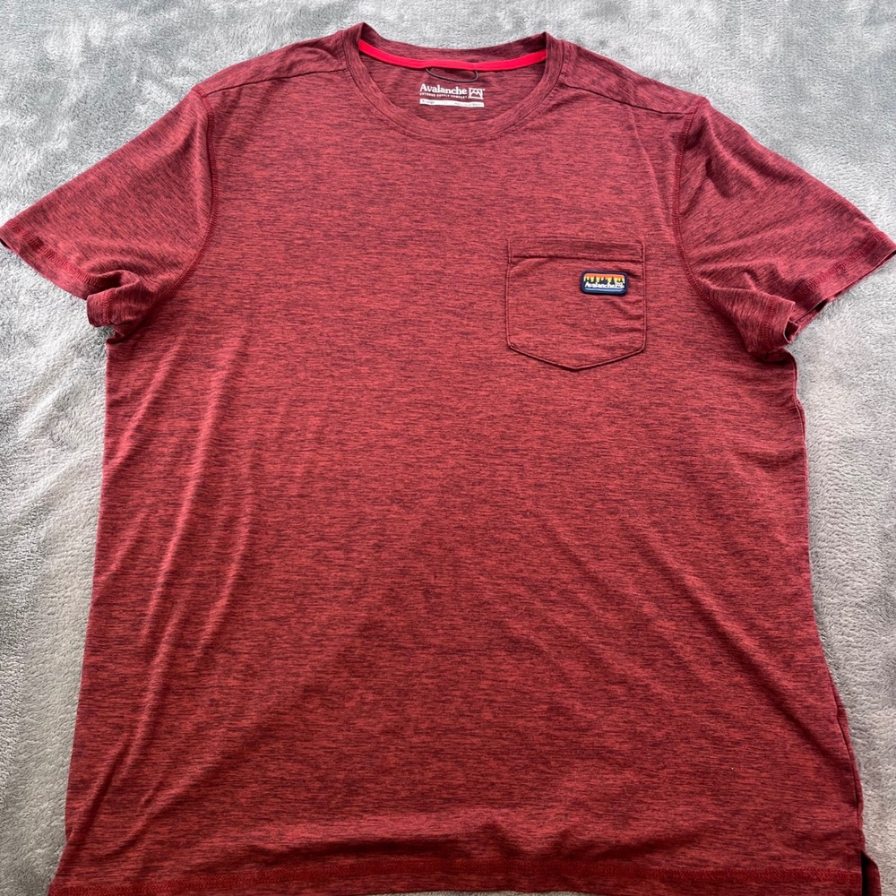 Avalanche Outdoor Supply Mens XL Maroon Heathered Pocket T-Shirt RN63619